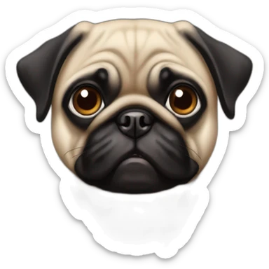Female Black pug with brown eyes sticker