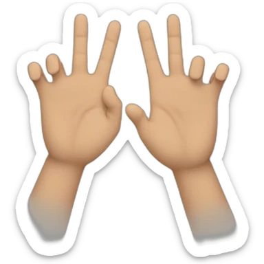 The two hands close side by side with just the middle and index fingers raised sticker