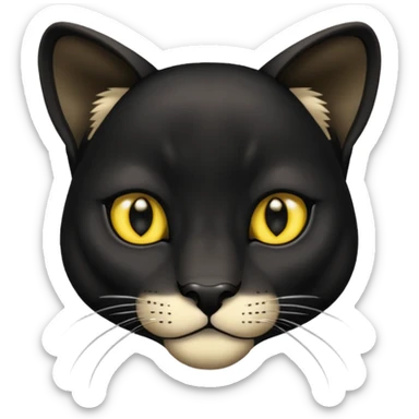 Cute small face black puma sticker