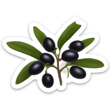 black olive branch sticker