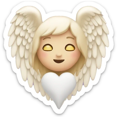 heart with angel wings sticker
