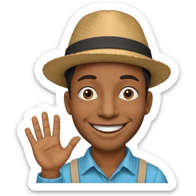 Street Puppet Performer black man sticker