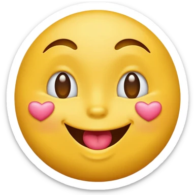 Classic yellow emoji blowing kiss with puckered lips sticker