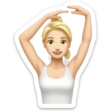 Blonde white girl stretching at barre sticker