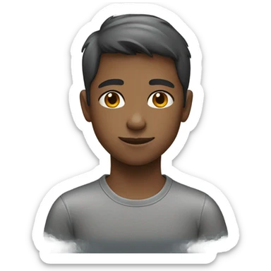 Boy with gray shirt deep fried sticker