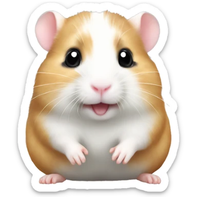 white cute lovely tiny hamster sticker