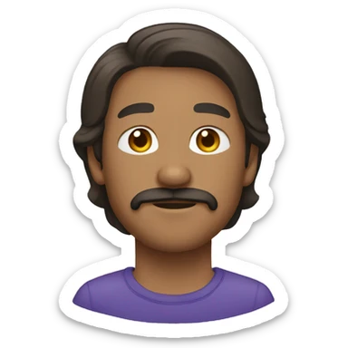 brown male, short straight hair, light beard denser moustache sticker