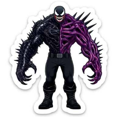 Handsome edgy spiky dark skeletal badass Venom-Xenomorph-Darkrai-Scizor-fusion, full body sticker