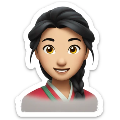 Mulan happy sticker