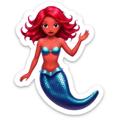 Alien mermaid should be red in color  sticker