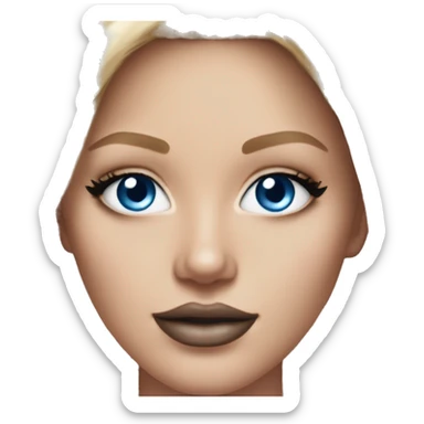 Realistic victoria secret model blonde blue eyes  sticker