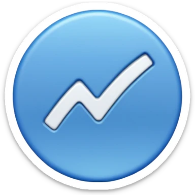 Blue circle with irregularities on it on it is boundaries and it should have a white tick no face sticker