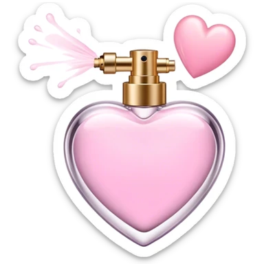Pastel Pink heart shaped perfume spraying perfume sticker