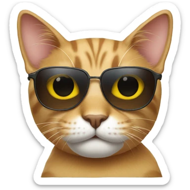 Cat with sunglasses sticker