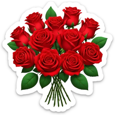 Generate an aesthetic red rose bouquet of a lot of roses sticker