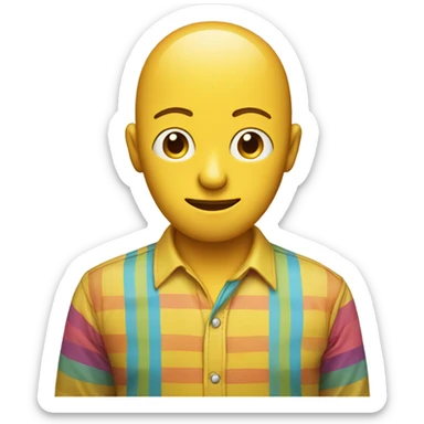 Egg head yellow human with stripy shirt sticker