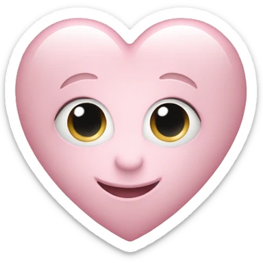 pearl light pink heart sticker