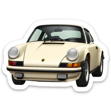 Cream Porsche 911 vintage  sticker