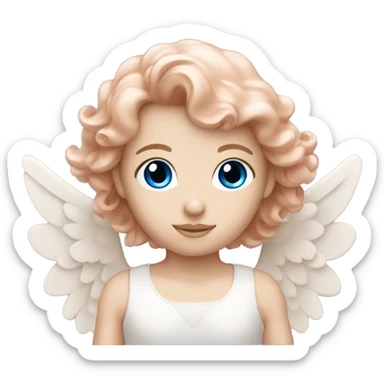 Rose gold angel with white skin and blue eyes  sticker