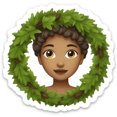 oak wreath girl lightskin sticker