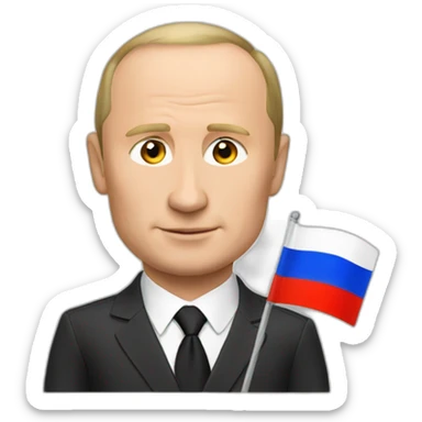 Putin with the Russian flag sticker