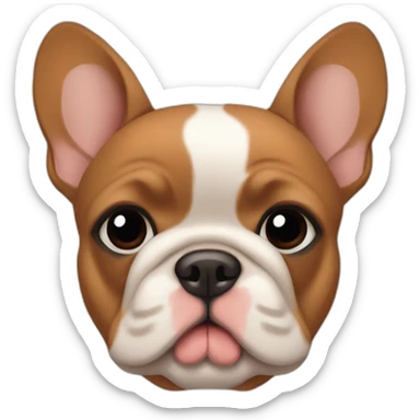 red fawn frenchie face sticker