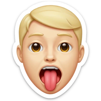 A shaking head emoji with tounge out sticker