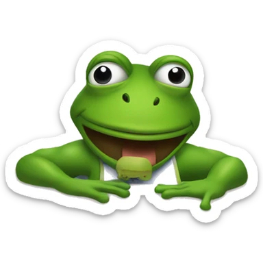 A man in a sleeveless shirt is in a frog positionFrog in a house sticker
