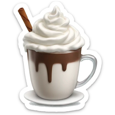 Hot chocolate with whip cream  sticker