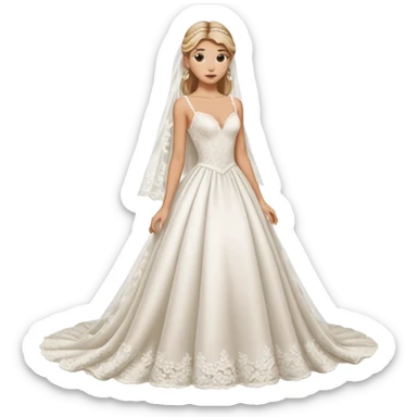 Hailey bieber en robe de mariée  sticker