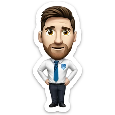 Lionel Messi con saco y corbata  sticker