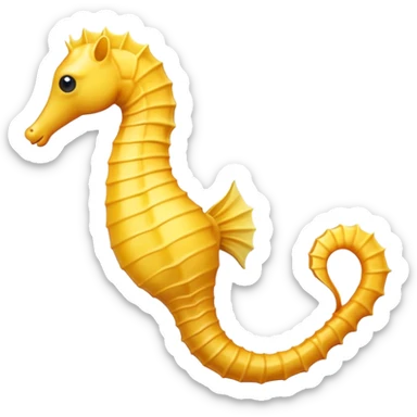 seahorse yellow facing left while tail facing right sticker