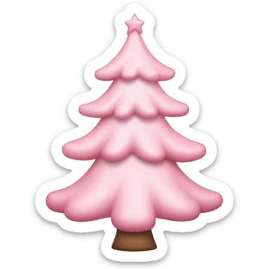 pastel pink christmas tree sticker