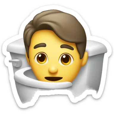 person sticking head out of toilet sticker