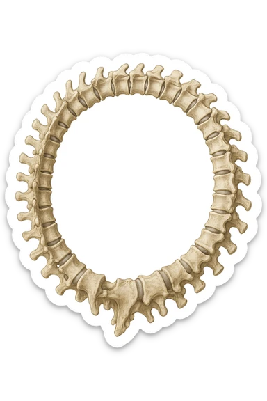SPINA DORSALE ANATOMICA UMANA REALISTICA CHIUSA A CERCHIO sticker