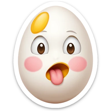 Egg that has a face and is blowing a kiss sticker