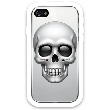 iPhone 5s with a skull emoji instead of the Apple logo sticker