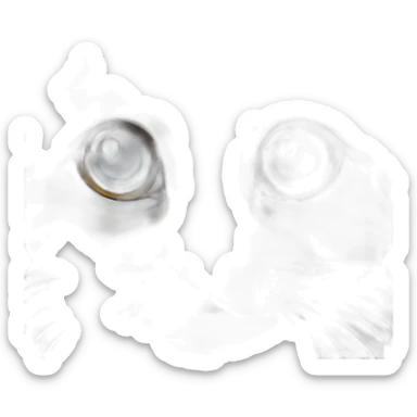 dark brown tabby cat and white blue eyes sticker