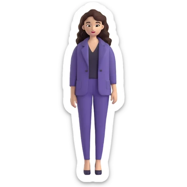 Trendy fashionable woman with long loose wavy hair wearing chic clothes sticker