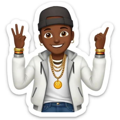 Happy Reggaeton Music Singer dressed with style sticker