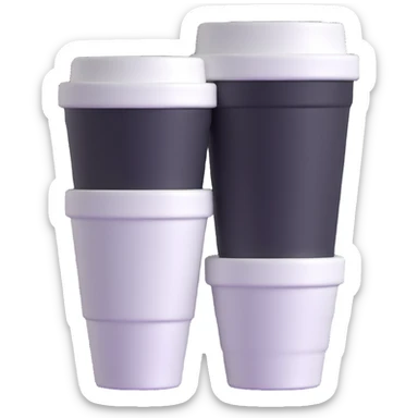 one styrofoam cup stacked inside another styrofoam cup sticker