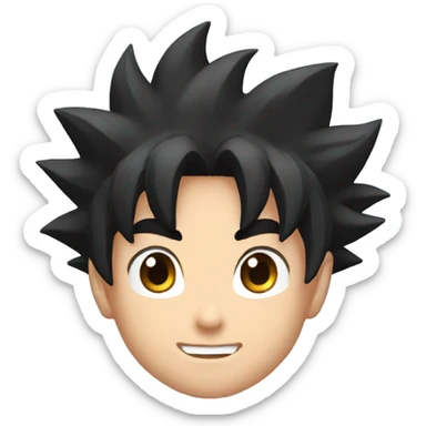 goku emoji head black hair sticker