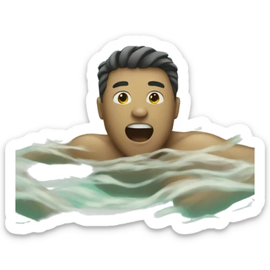 man is swimming  sticker