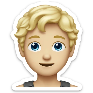 blond haired boy with blue eyes sticker