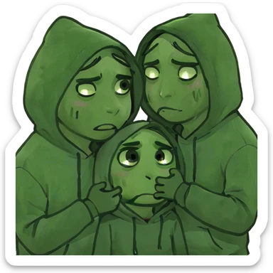 three friends crying  sticker