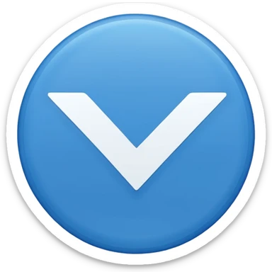 Un circulo de color azul  que adentro este una palomita de color blanco sticker