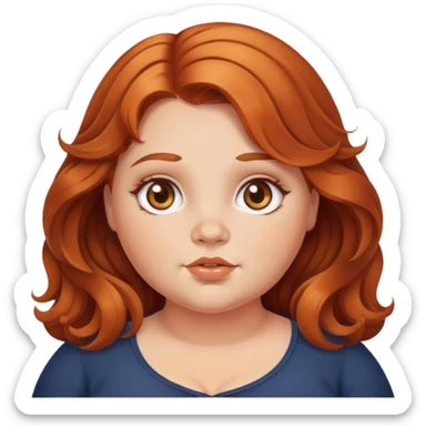 Chubby girl with hazel eyes and copper wavy hair sticker