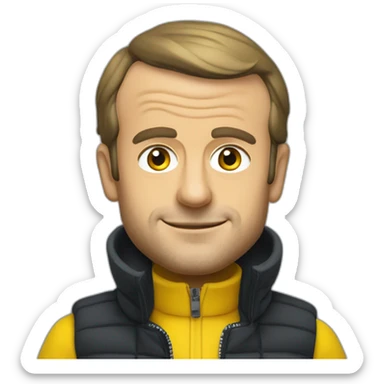 Emmanuel Macron en gilet jaune sticker