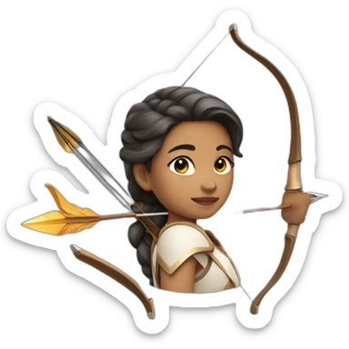 Girl with bow and arrow  sticker