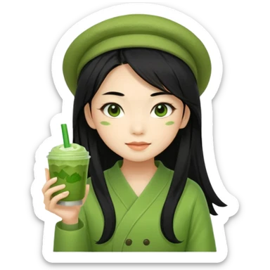 Matcha girl sticker